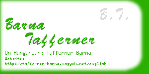 barna tafferner business card